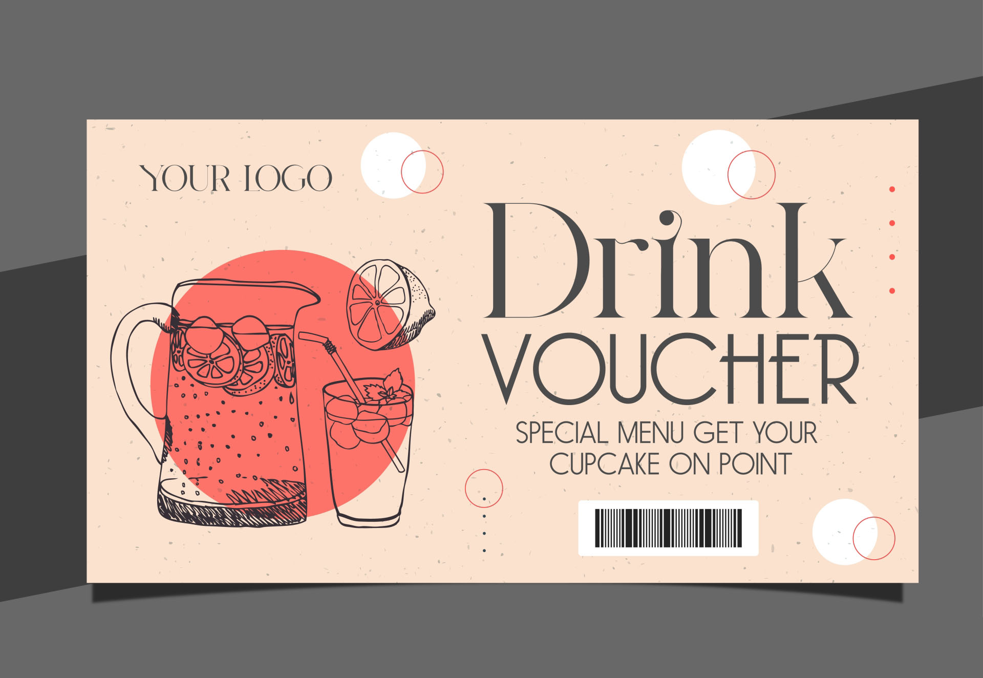 Voucher Design for drink Template flat handdrawn