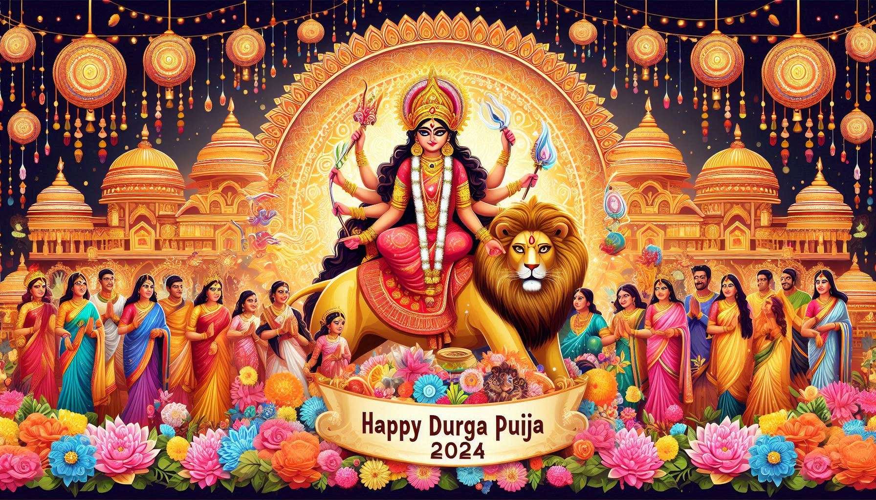 Happy Durga Puja 2024 HD Backgrounds