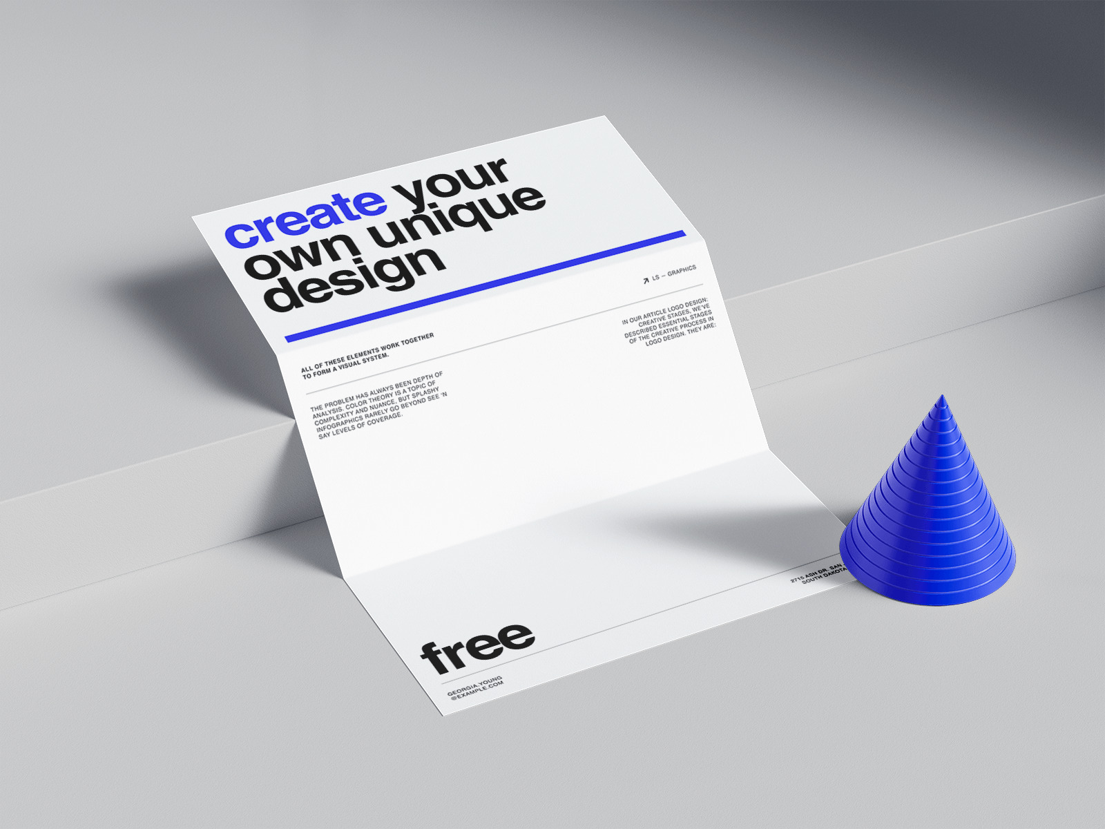 Free Open Letter with Folds Mockup 