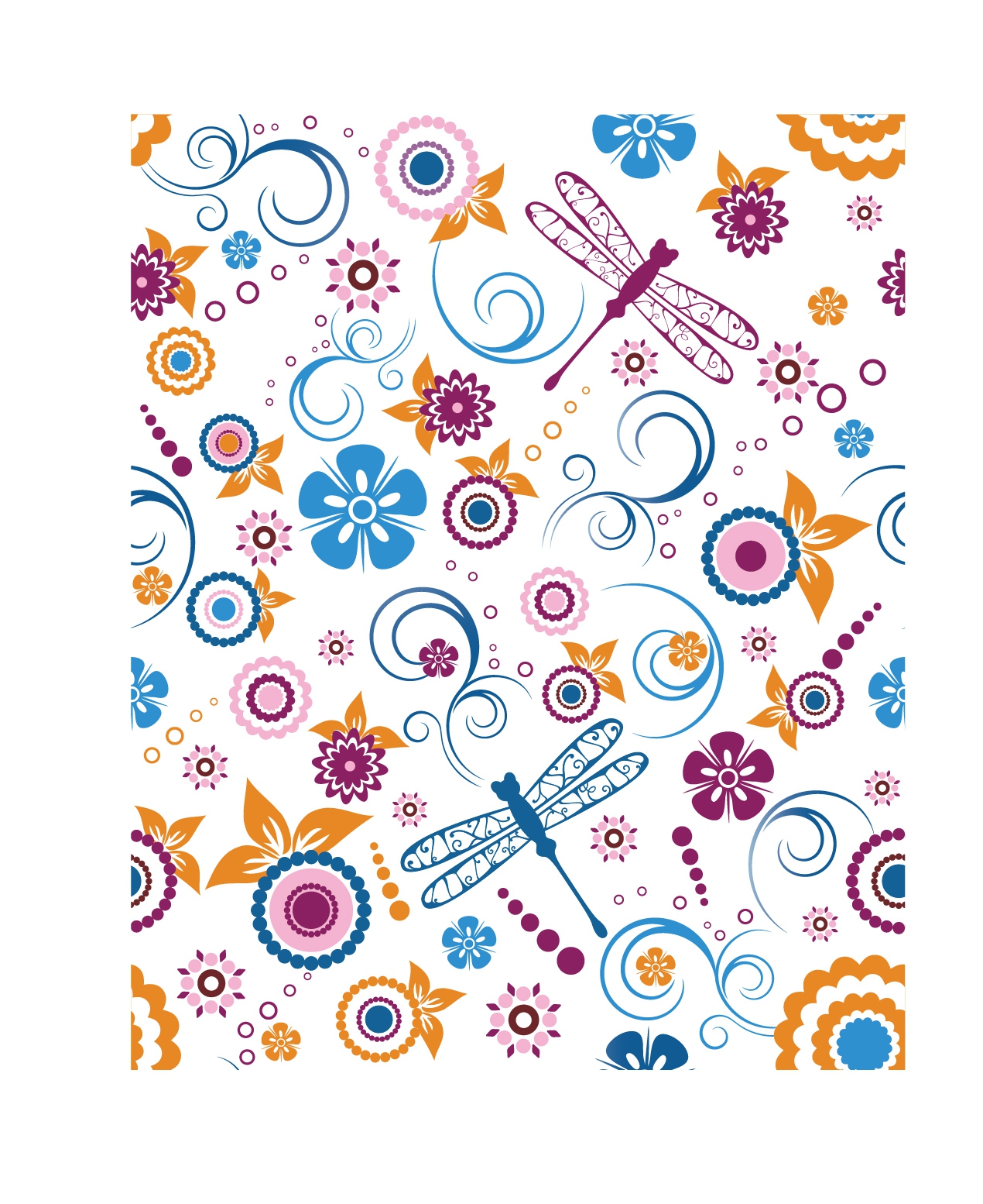 Seamless_Dragonfly_and_Floral_Pattern 