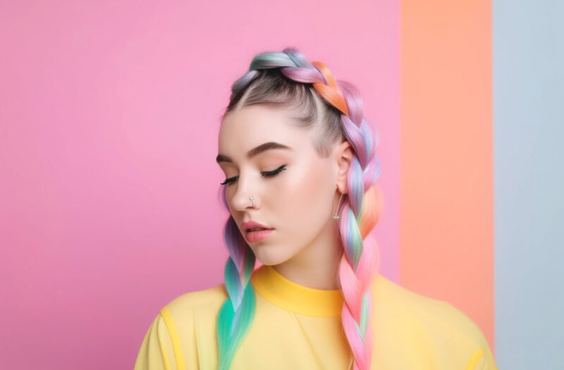 gratisography rainbow hair portrait stock photo 800x525