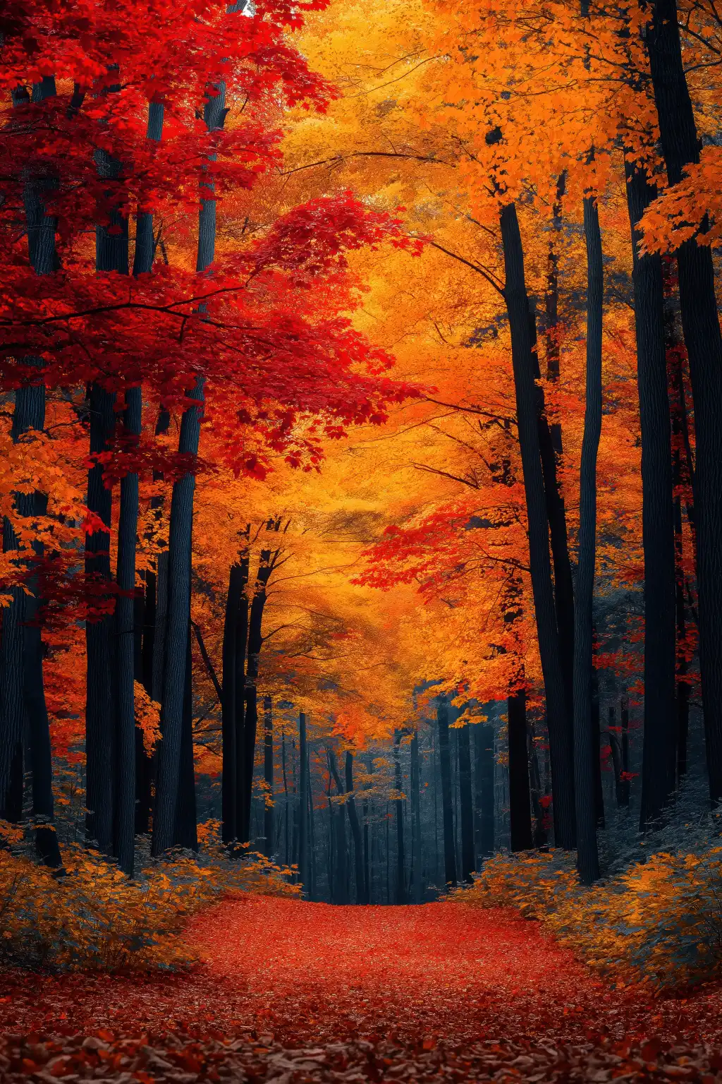 amazingly colorful fall nature free image