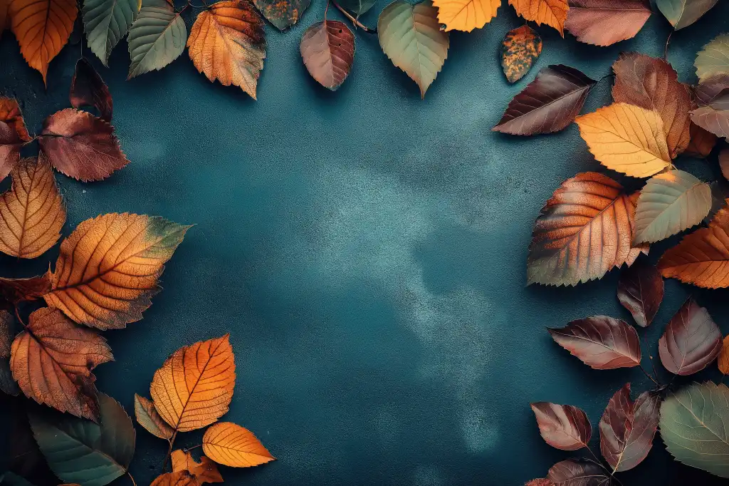 autumn background with space for text and leaves around free image