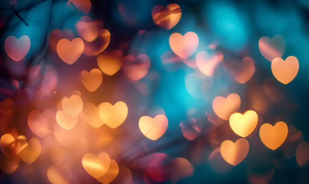 beautiful hearts love bokeh valentines day free photo