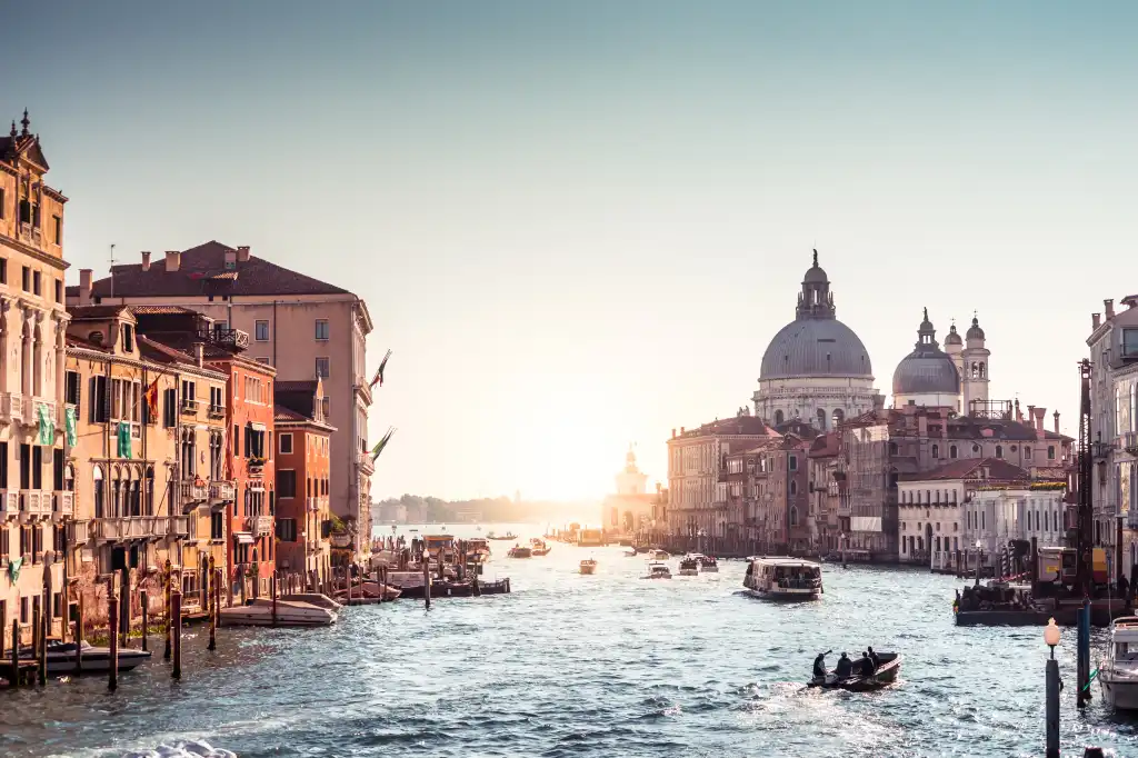 canal grande with basilica di santa maria della salute in venice italy free photo