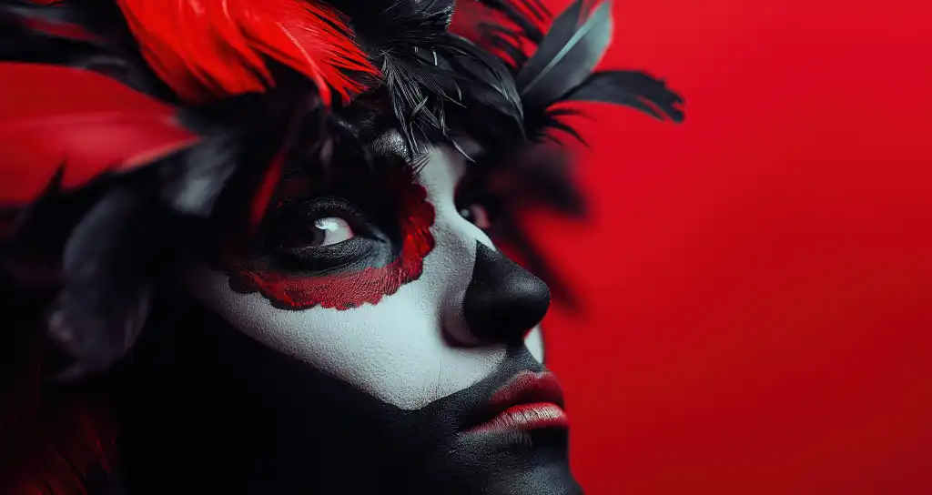 cinematic editorial portrait of day of the dead makeup free image