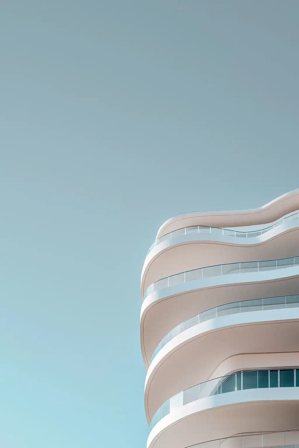 detail of a building with soft rounded minimalist shapes free image