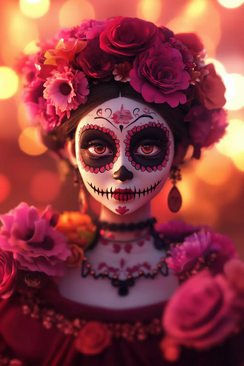 fairytale character with dia de los muertos makeup free image