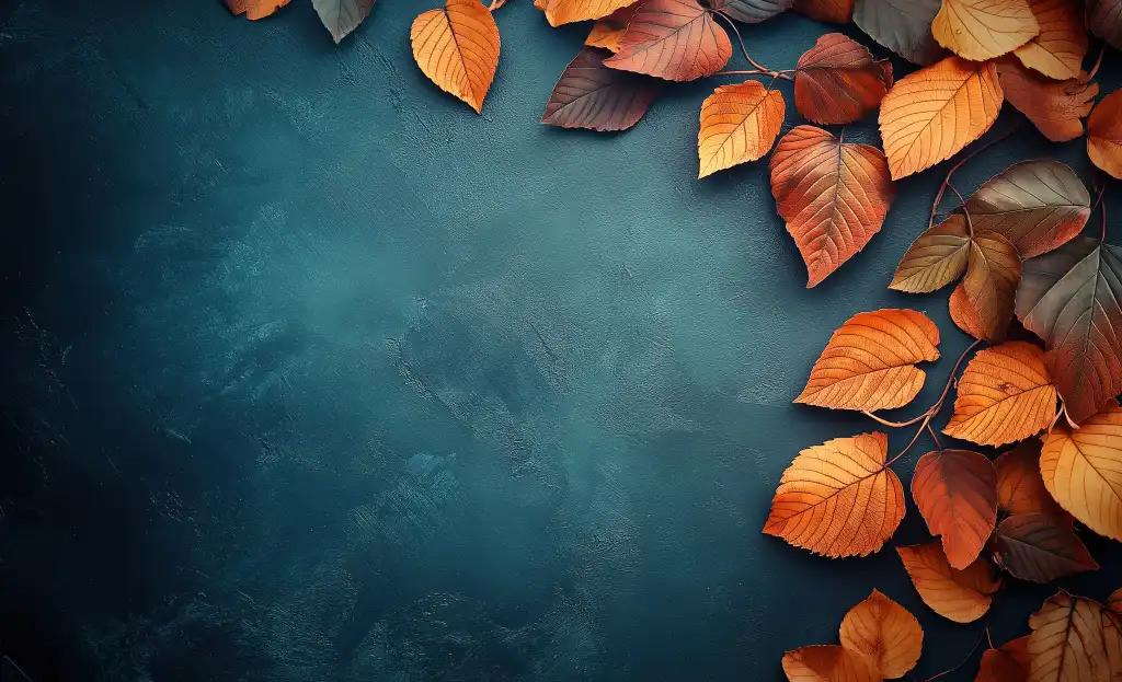 free autumn background with orange leaves and space for text free image