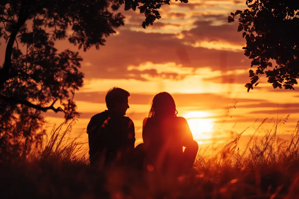 romantic love date at sunset free photo