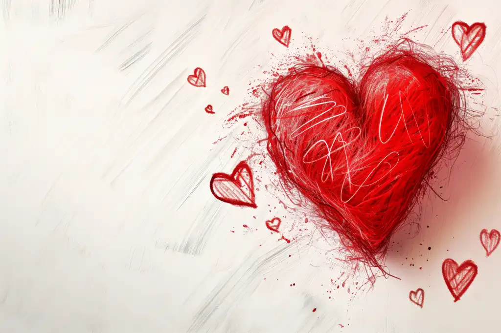 valentine heart drawn with crayons space for text free photo