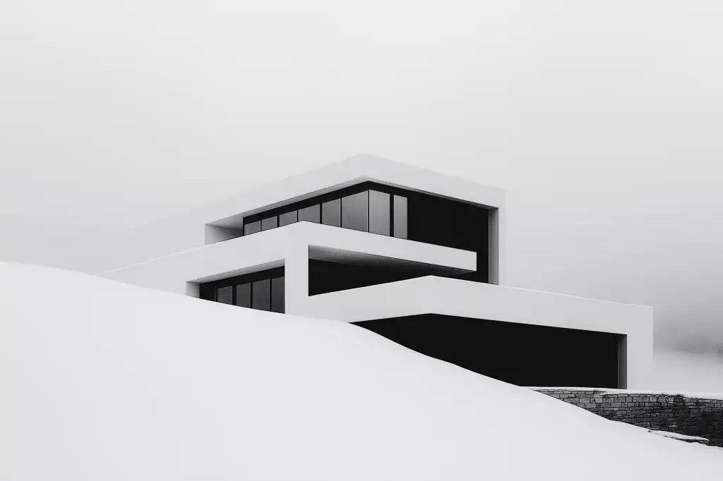 white minimalist modern angular villa free image