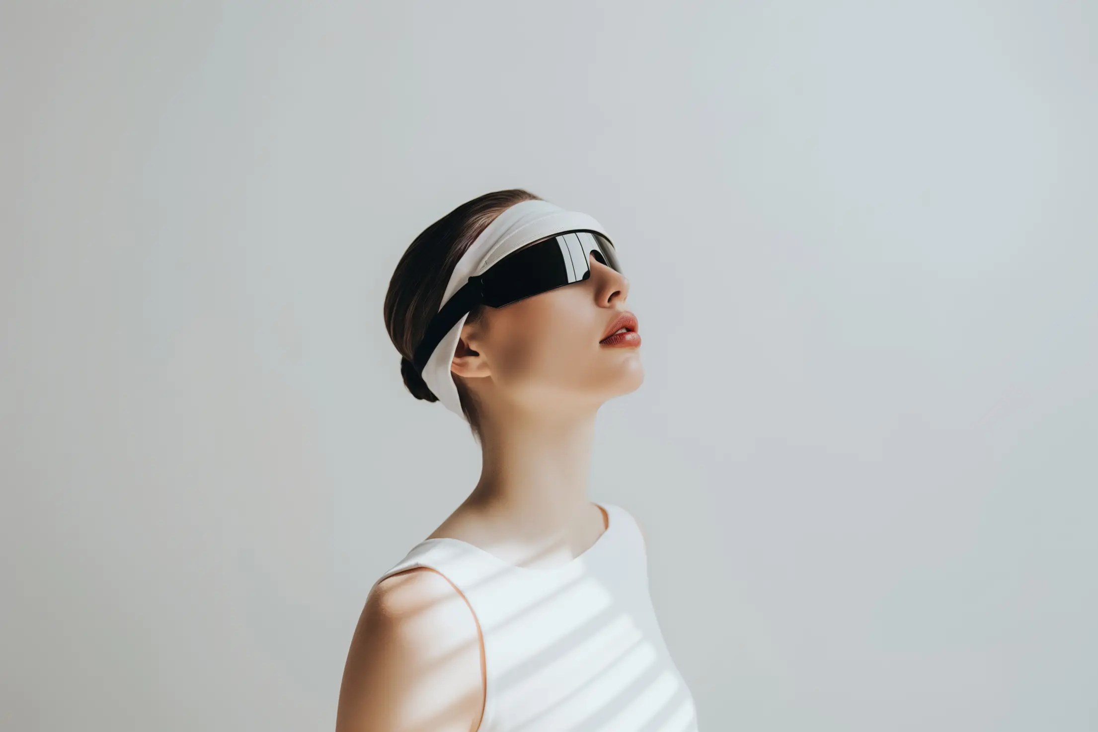 futuristic vision woman with glasses minimalistic free image