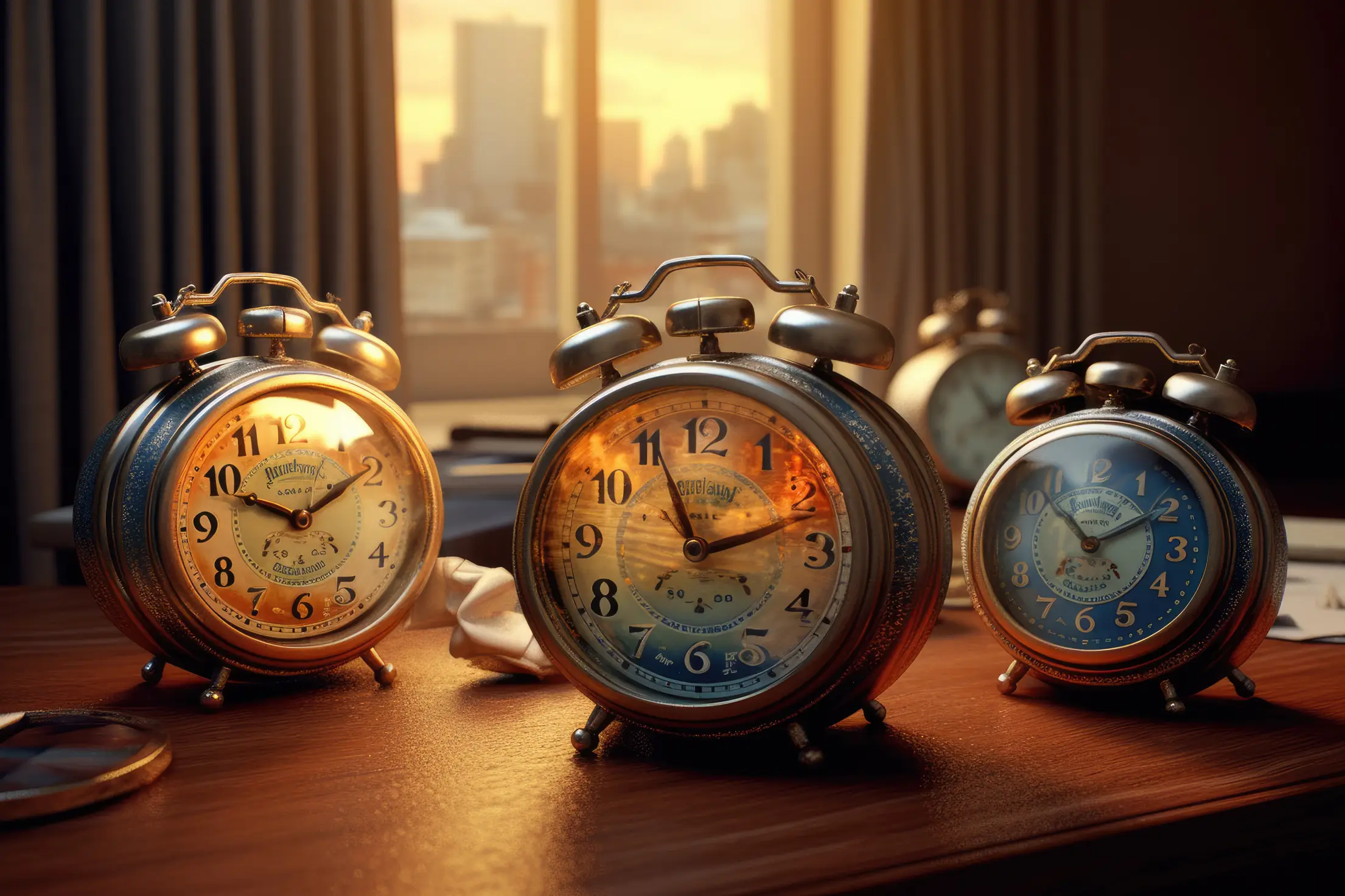 old alarm clocks analog time retro free stock photo