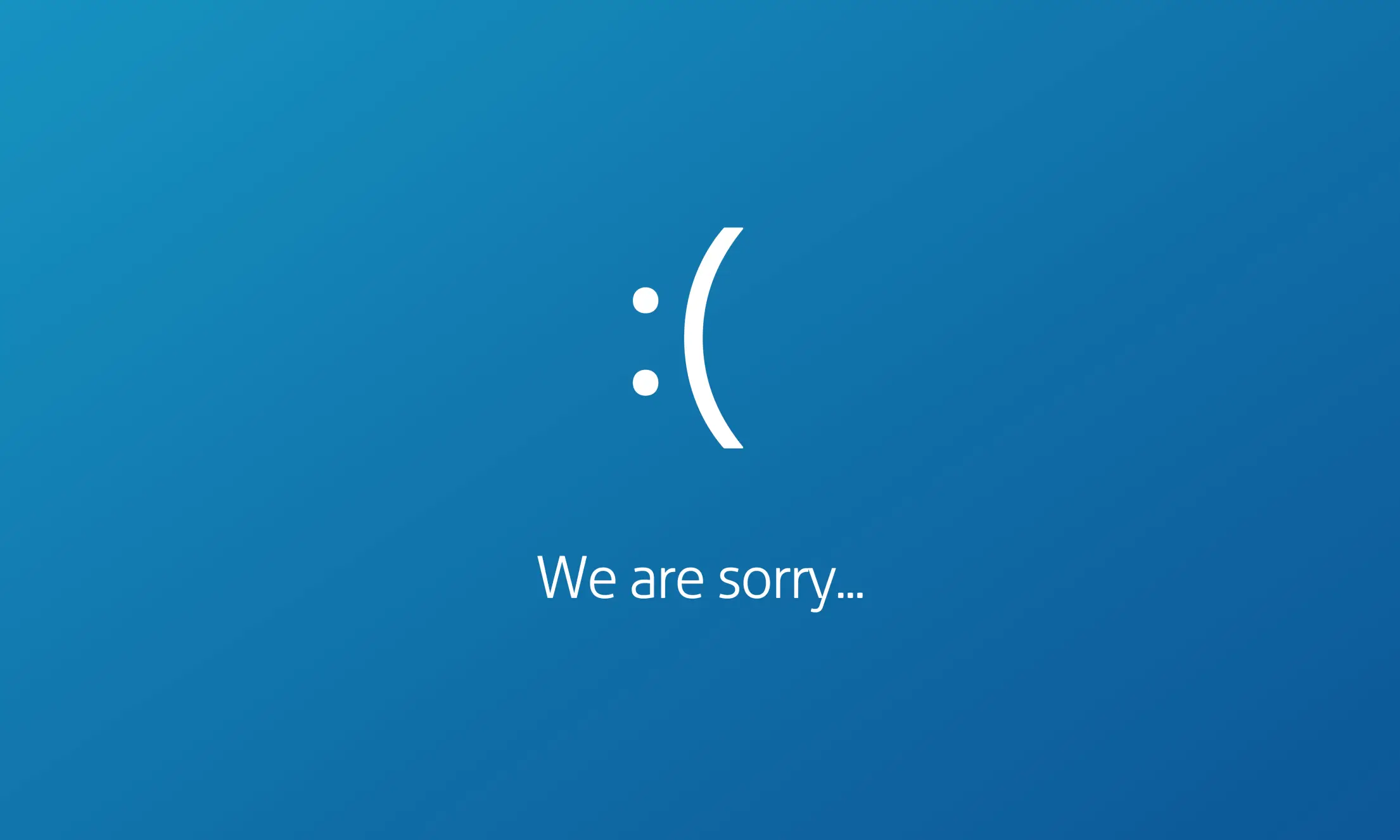 we are sorry microsoft blue screen sad smiley free photo