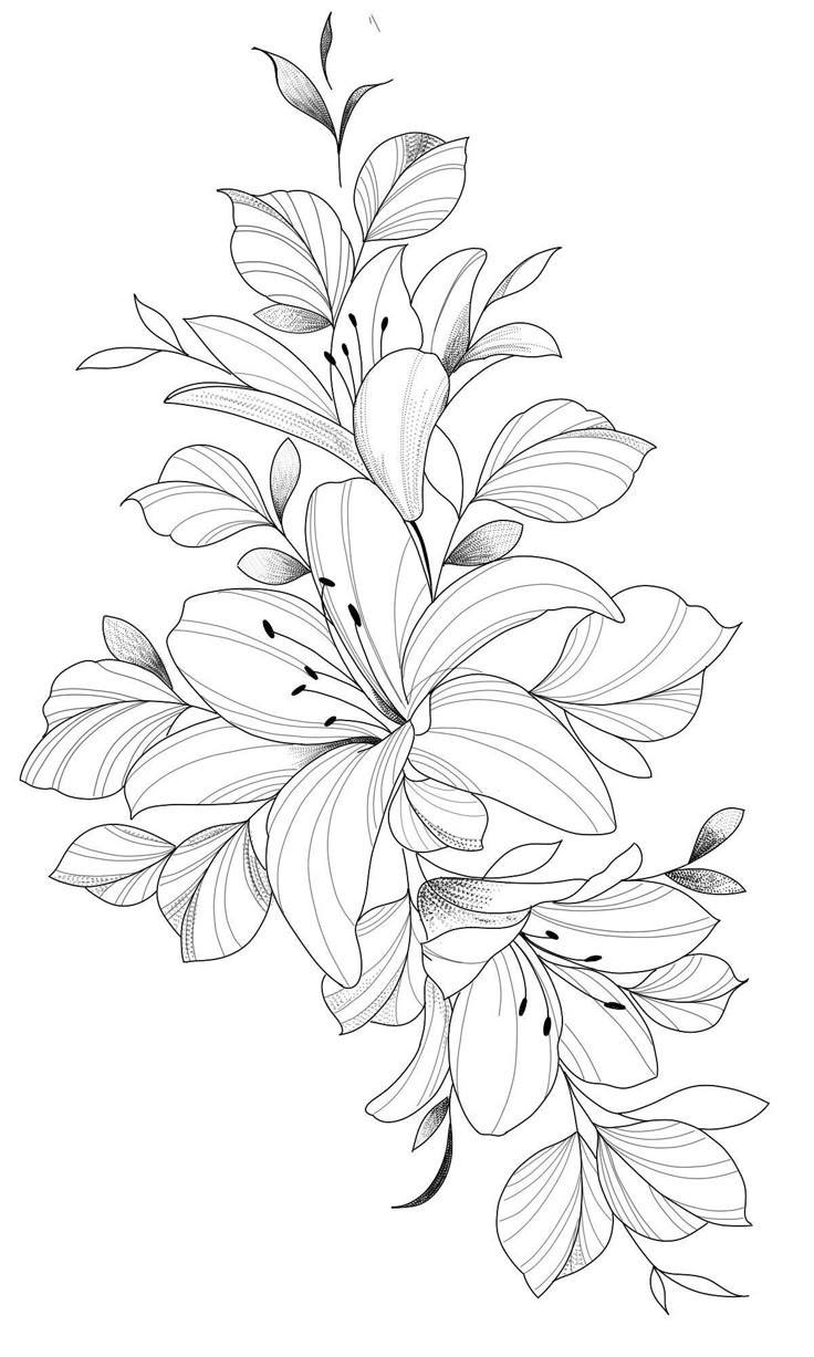 Hand Scrach Flower Drawign Picture (34)