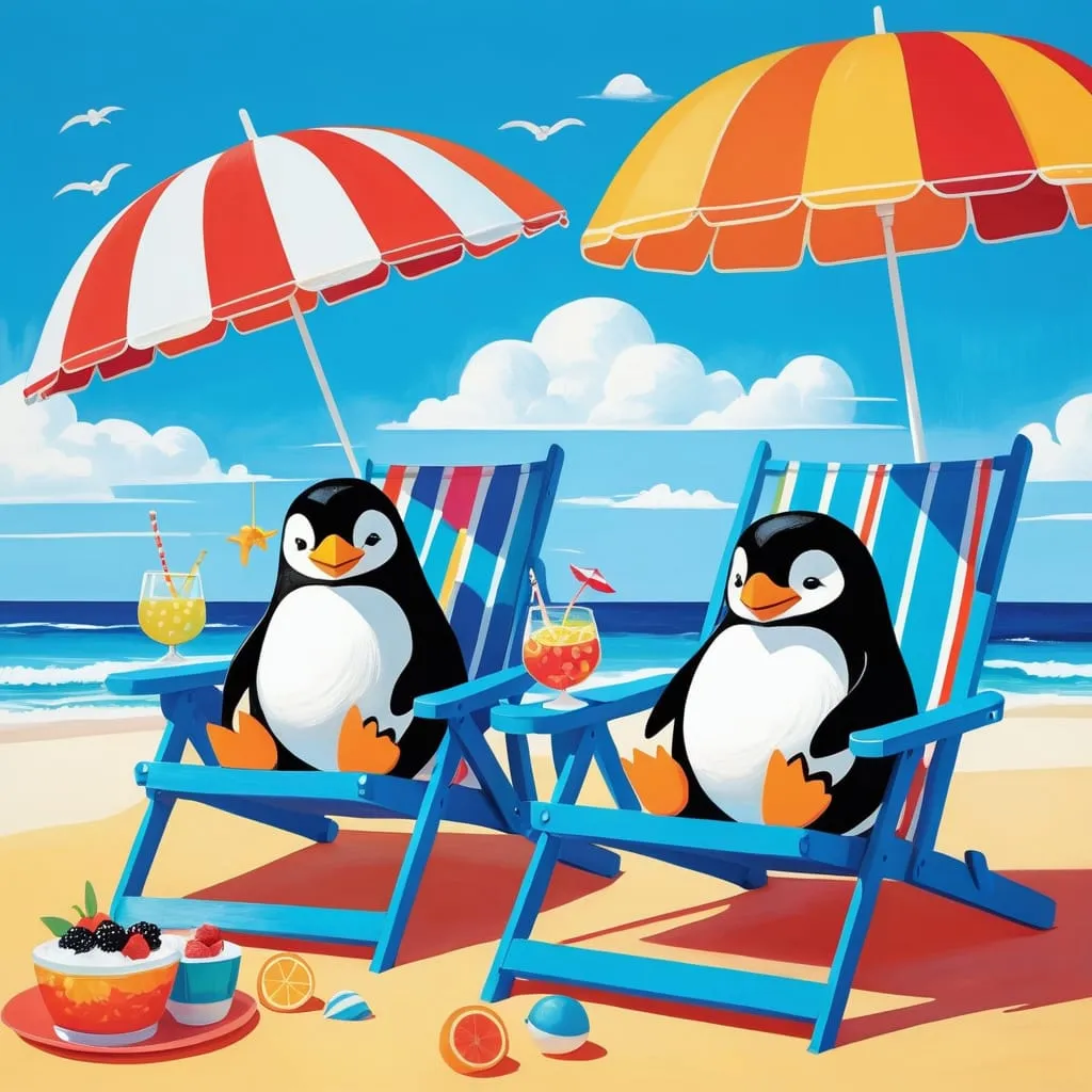 penguins on vacation