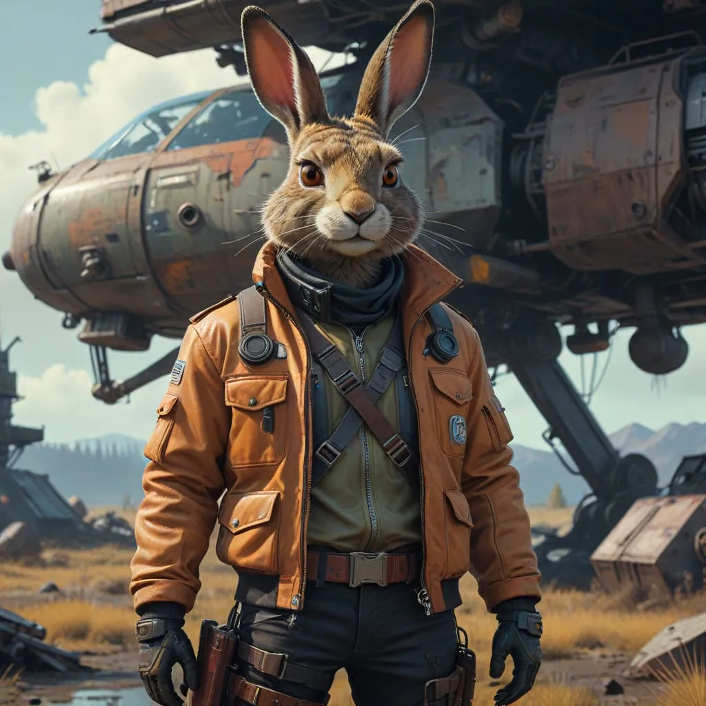 rogueish anthropomorphic hare spaceship captain