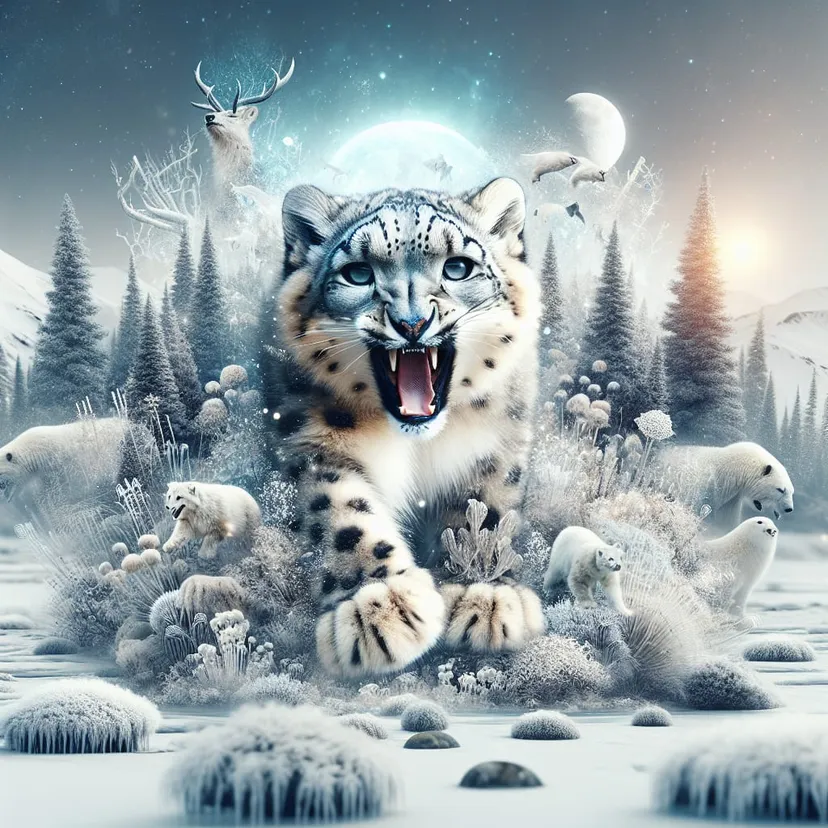 snow leopard animation