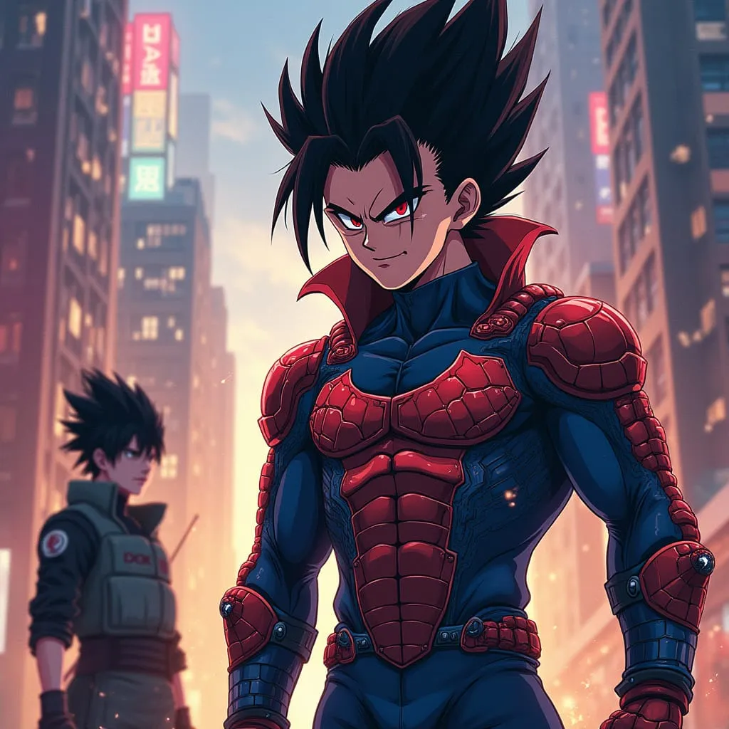 spider punk super sayian vegeta and sasuke wallpaper