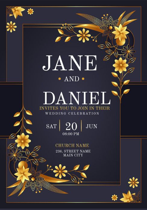 Wedding Invitation Letter dark