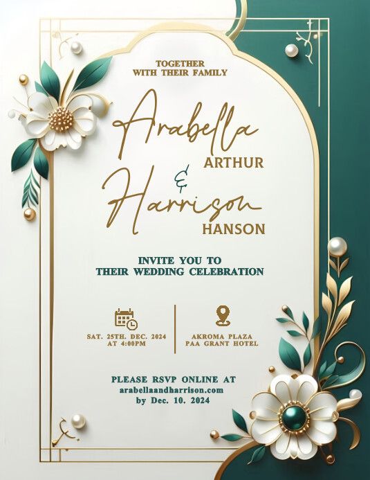 Wedding Invitation Letter white color