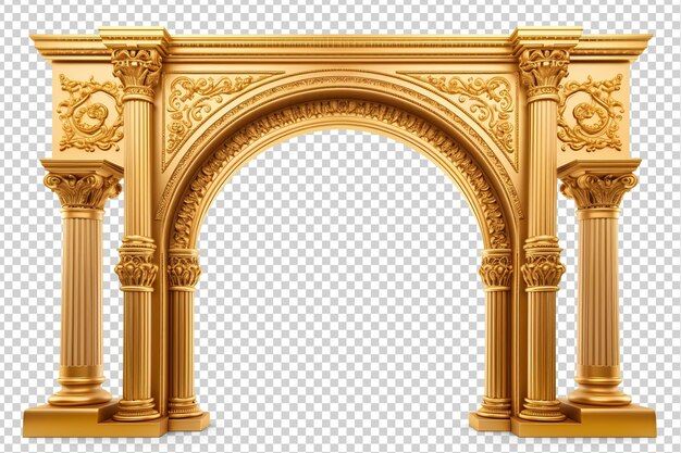 Golden ornamental arch with columns