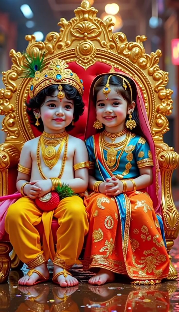 Little baby costume of radha krishna