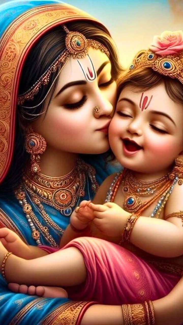 Little krishna with mother