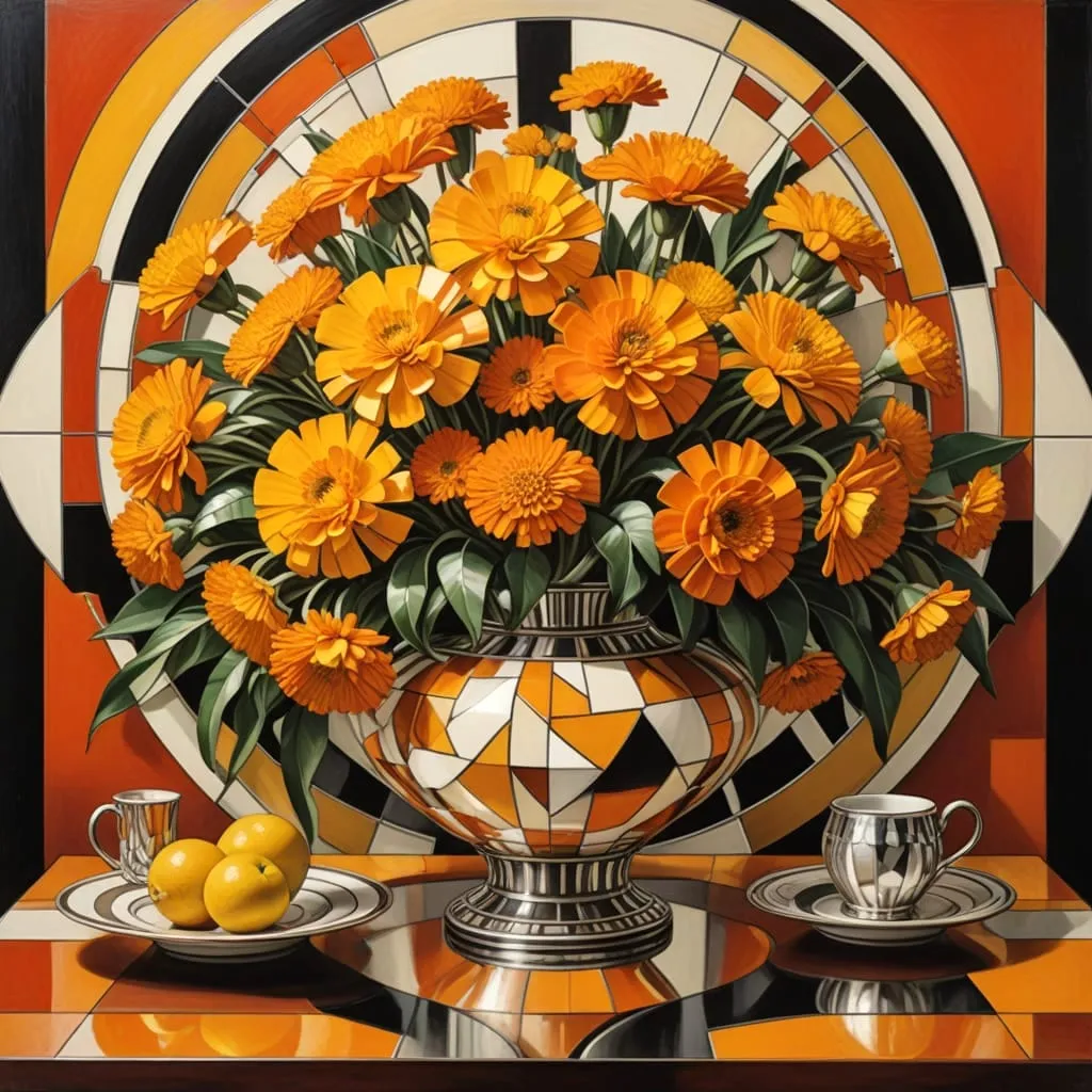 art deco marigolds