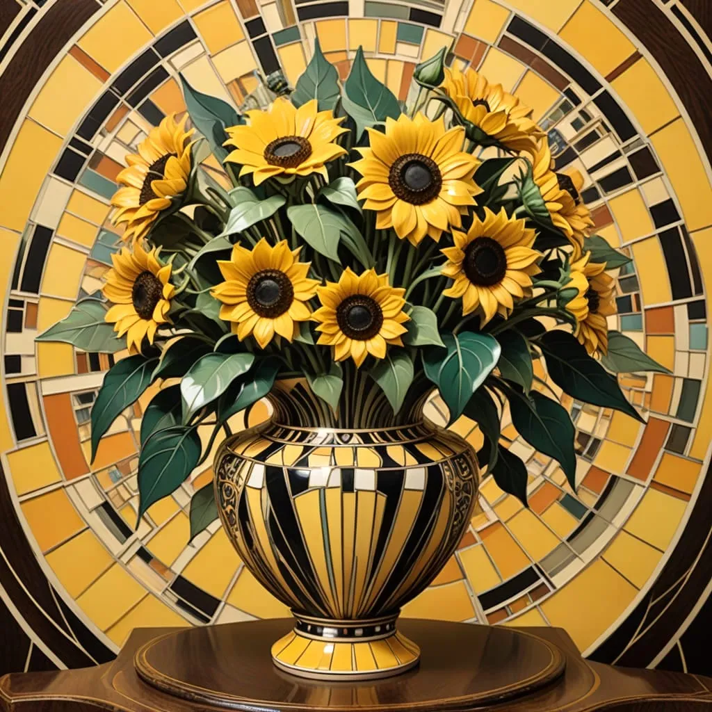 art deco sunflowers