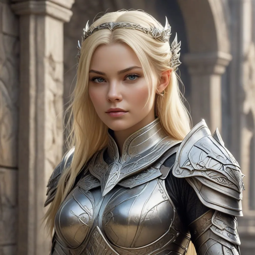 a woman in armor poses for a picture elisha cuthbert as a dandd paladin beautifully detailed render 