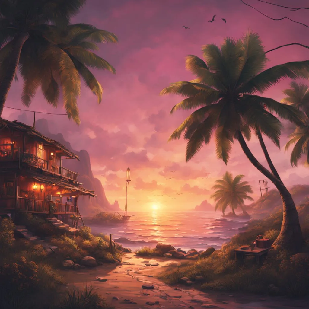 cozy sunset beach