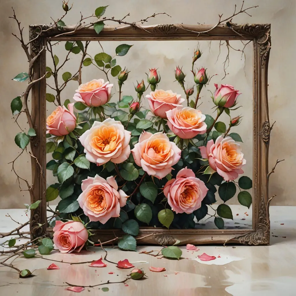 framed roses