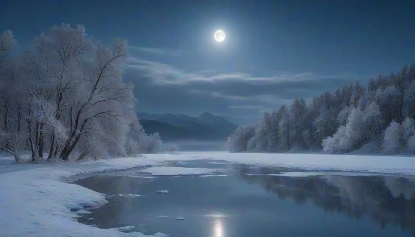 winter moonlight drifts soft upon the frozen lake whispers in the night