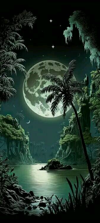 Attractive Moon and sunset (2)