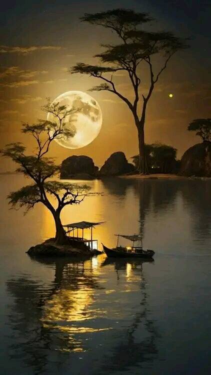 Attractive Moon and sunset (8)