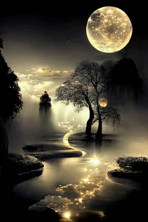 Attractive Moon and sunset (9)