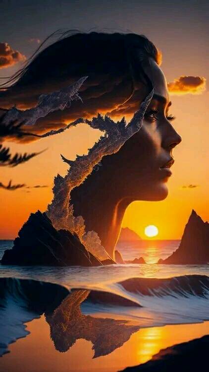 Attractive Moon and sunset (15)