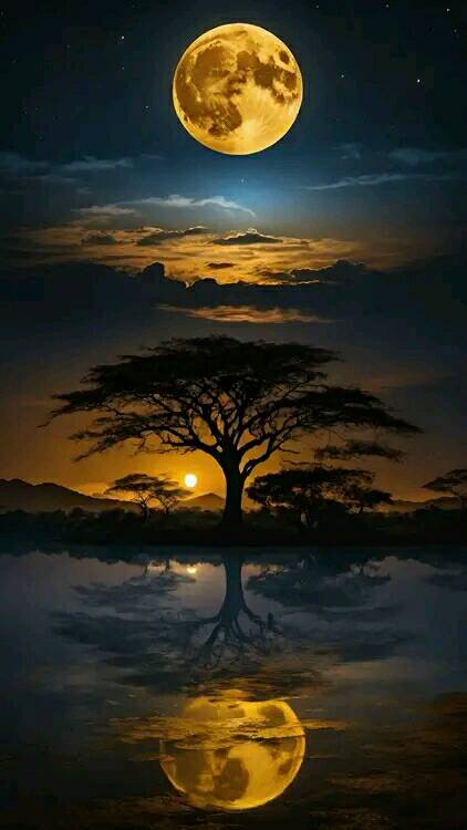 Attractive Moon and sunset (16)