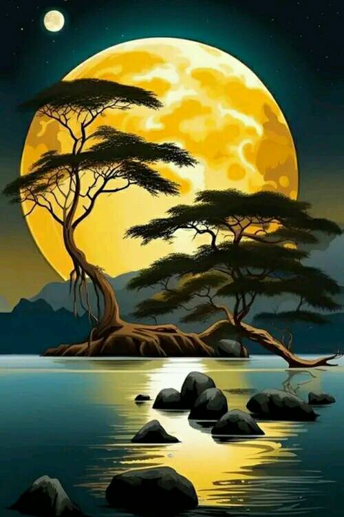 Attractive Moon and sunset (21)