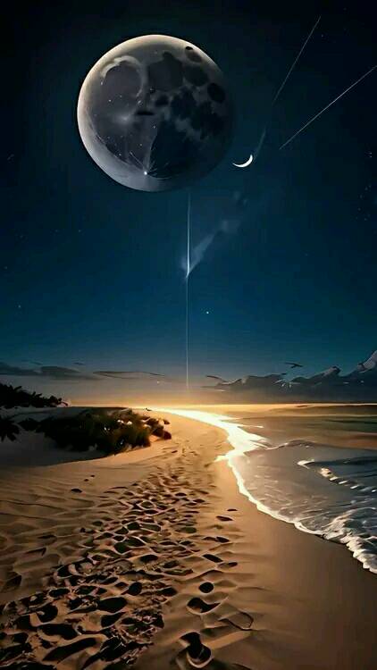 Attractive Moon and sunset (23)