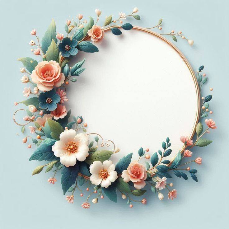 Floral Round Frame Art Design (1)