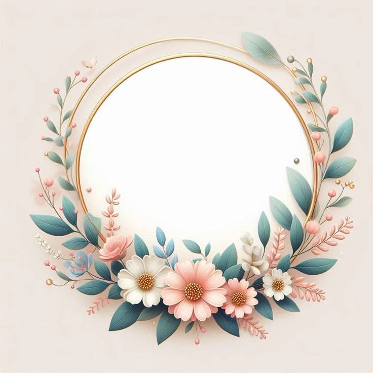 Floral Round Frame Art Design (9)