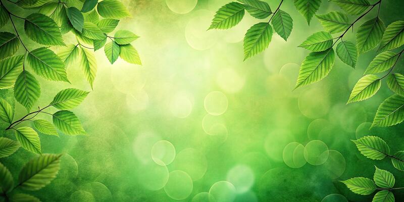 abstract green vintage background with leaves forced perspective photo