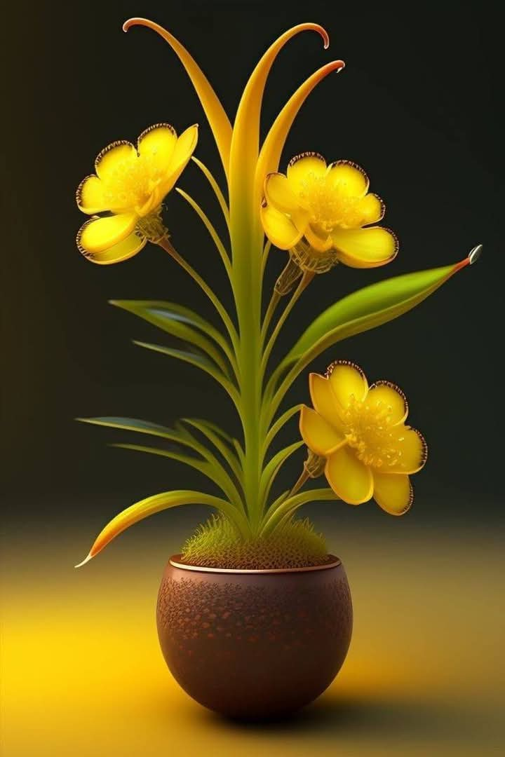 Yellow Color Flower Vase (3)