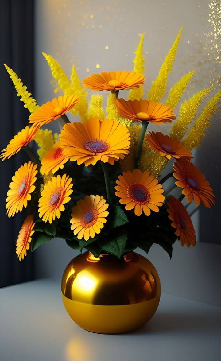 Yellow Color Flower Vase (8)