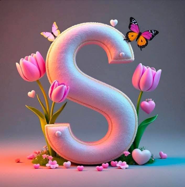 3D Floral Alphabet  S
