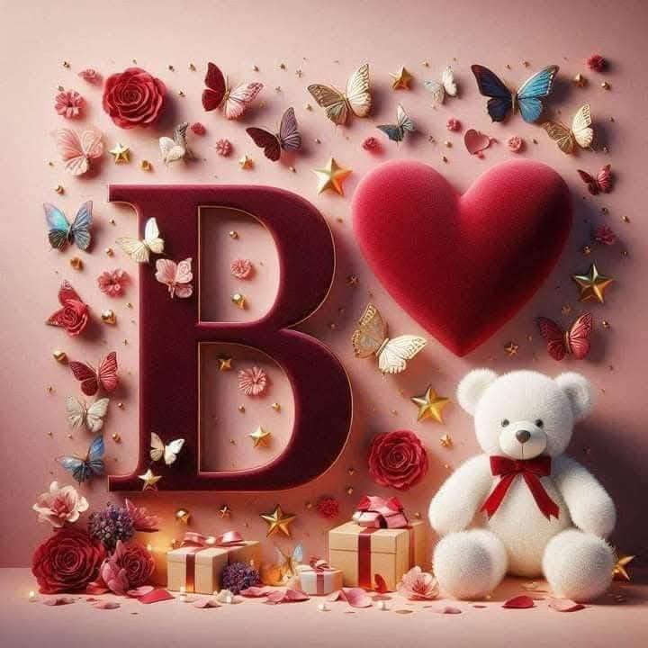 3D Floral Alphabet B Love