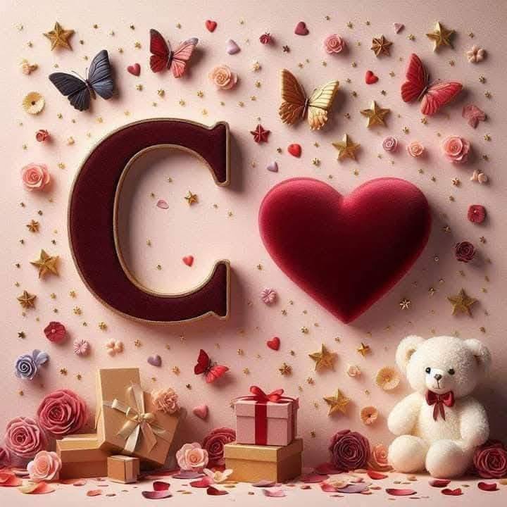 3D Floral Alphabet C Love